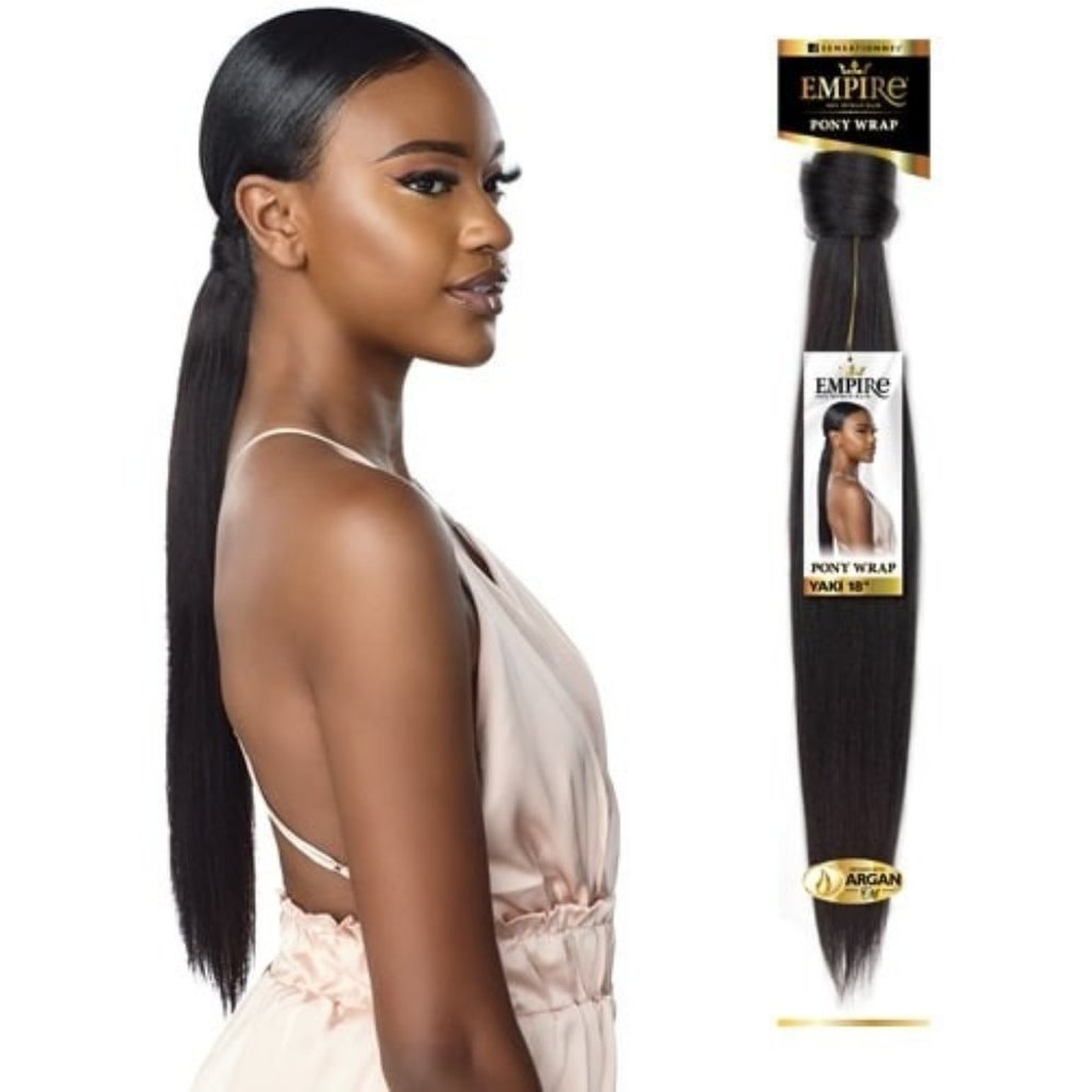 SENSATIONNEL EMPIRE HUMAN HAIR PONY WRAP - YAKI 16